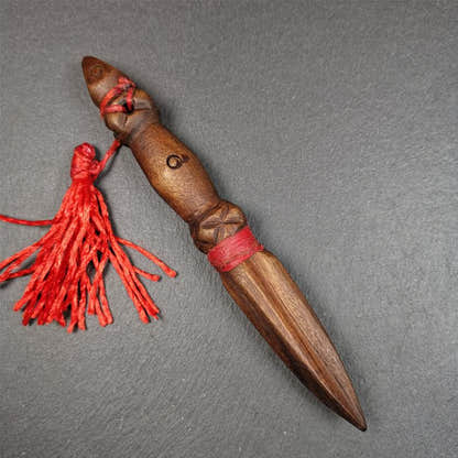 Wooden Phurba - 6.7" - Tibetan Buddhist art, view 6