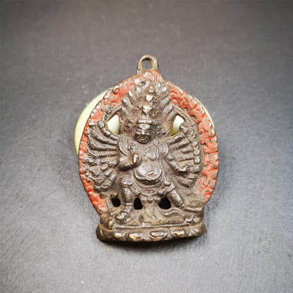Yamantaka,Vajrabhairava Statue 3.46" - Tibetan Buddhist statue, front view