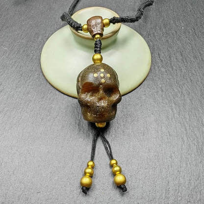 Amulet,Citipati Skull Charm - Tibetan Buddhist amulet, view 4