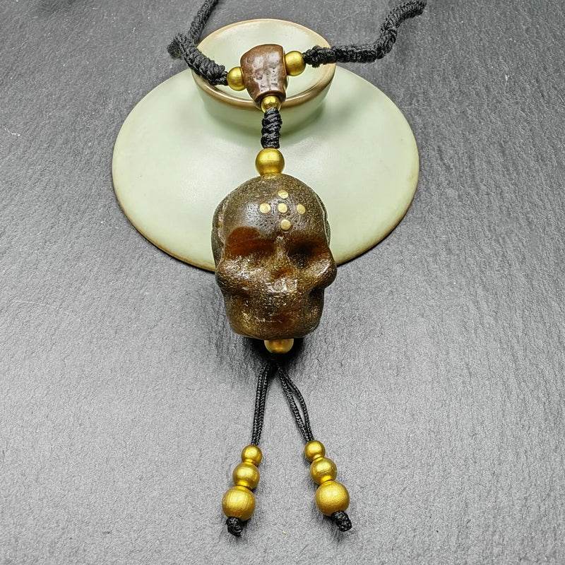 Amulet,Citipati Skull Charm - Tibetan Buddhist amulet, view 4