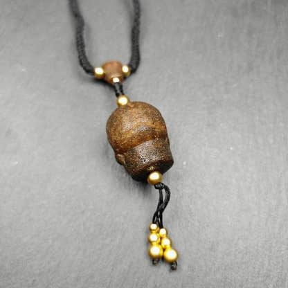 Amulet,Citipati Skull Charm - Tibetan Buddhist amulet, view 6