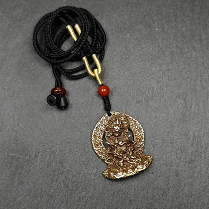 Panjaranata Mahakala Amulet Pendant - Tibetan Buddhist amulet, detailed view