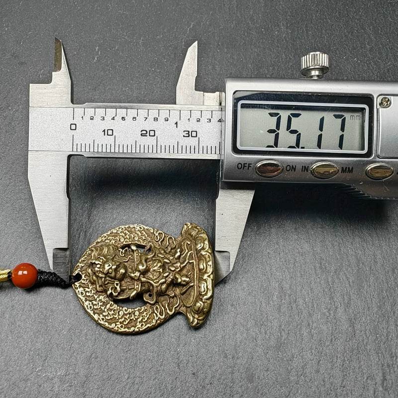 Panjaranata Mahakala Amulet Pendant - Tibetan Buddhist amulet, size reference