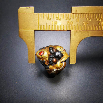 Gold Garuda Ring 0.94" - Tibetan Buddhist garuda amulet, view 13
