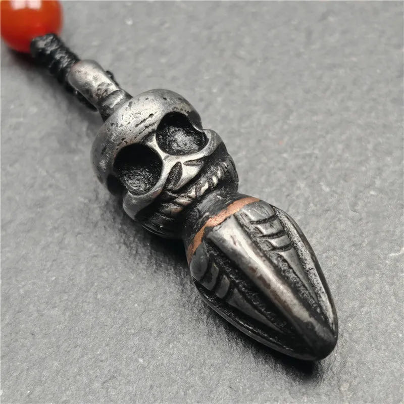 Skull Phurba 1.38" - Tibetan Buddhist art, view 4