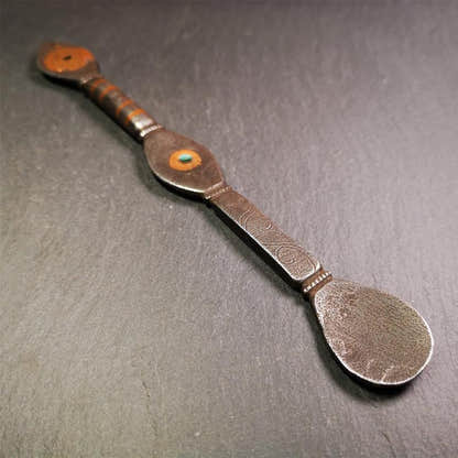 Large Size Offering Spoon 7.5" - Tibetan Buddhist art, view 4