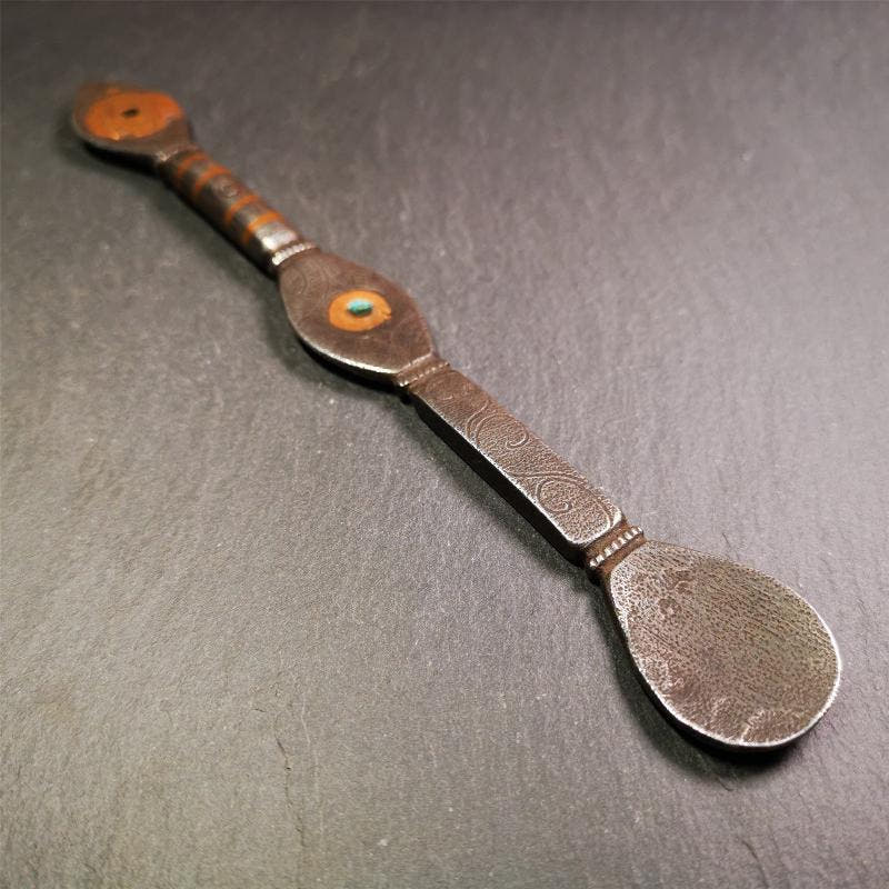 Large Size Offering Spoon 7.5" - Tibetan Buddhist art, view 4