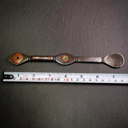 Large Size Offering Spoon 7.5" - Tibetan Buddhist art, view 8