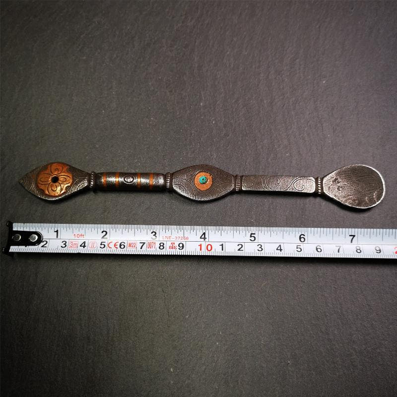 Large Size Offering Spoon 7.5" - Tibetan Buddhist art, view 8