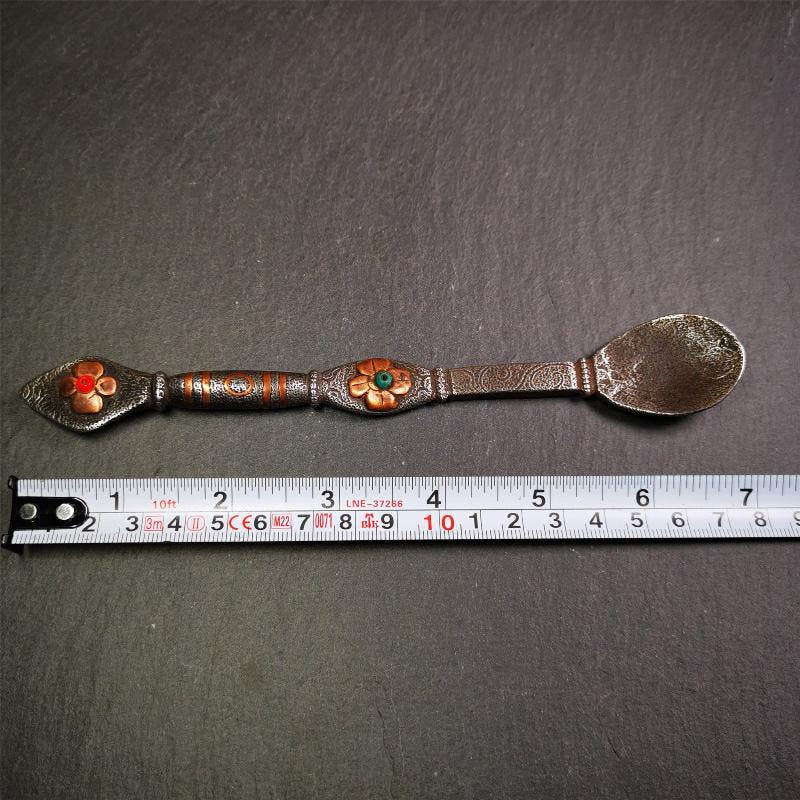 Large Size Offering Spoon 7.1" - Tibetan Buddhist art, view 9