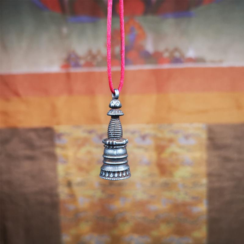 Stupa Amulet 1.38" - Tibetan Buddhist amulet, view 9