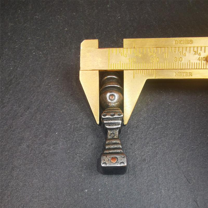 Stupa Amulet 2.56" - Tibetan Buddhist amulet, size reference