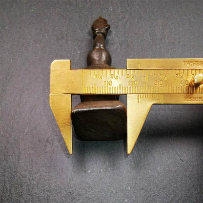 Stupa Amulet 3.35" - Tibetan Buddhist amulet, size reference