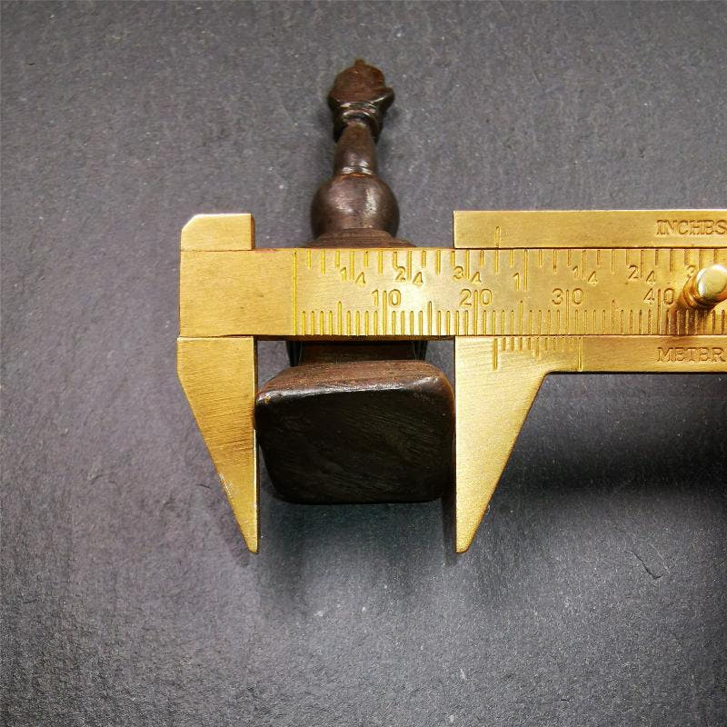 Stupa Amulet 3.35" - Tibetan Buddhist amulet, size reference