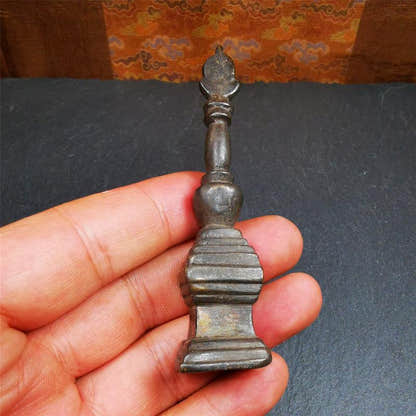 Stupa Amulet 3.35" - Tibetan Buddhist amulet, view 7