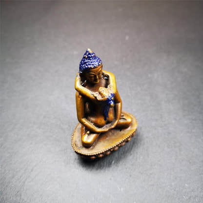 Samantabhadra in Yab Yum 2.4" - Tibetan Buddhist statue, detailed view