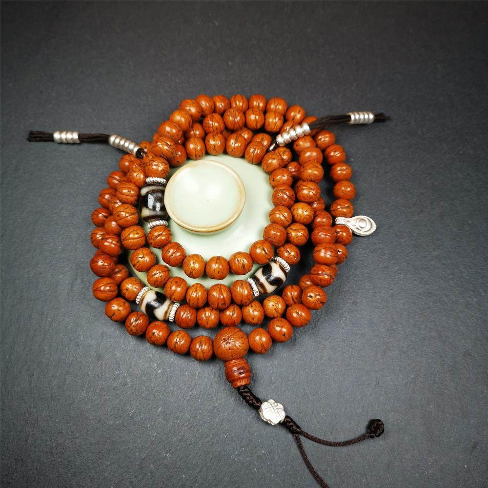 Bodhi Seed Mala,40" - Tibetan Buddhist mala beads, view 5