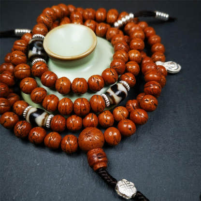 Bodhi Seed Mala,40" - Tibetan Buddhist mala beads, view 4