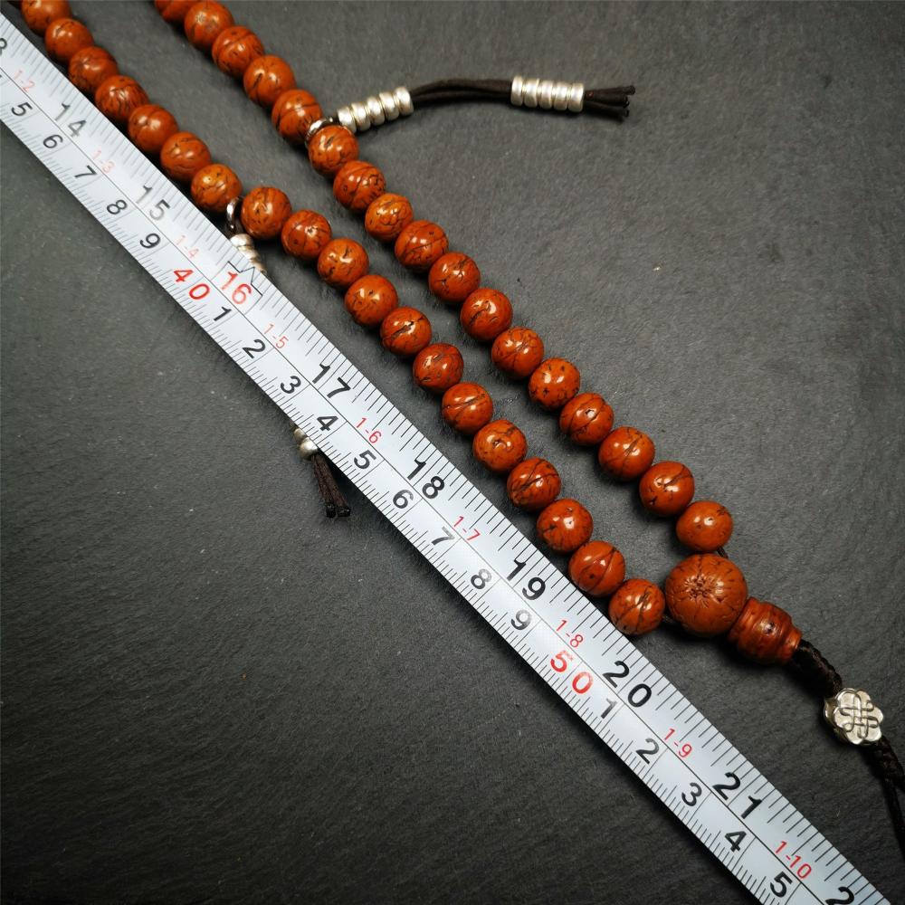 Bodhi Seed Mala,40" - Tibetan Buddhist mala beads, view 8