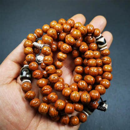 Bodhi Seed Mala,40" - Tibetan Buddhist mala beads, view 7