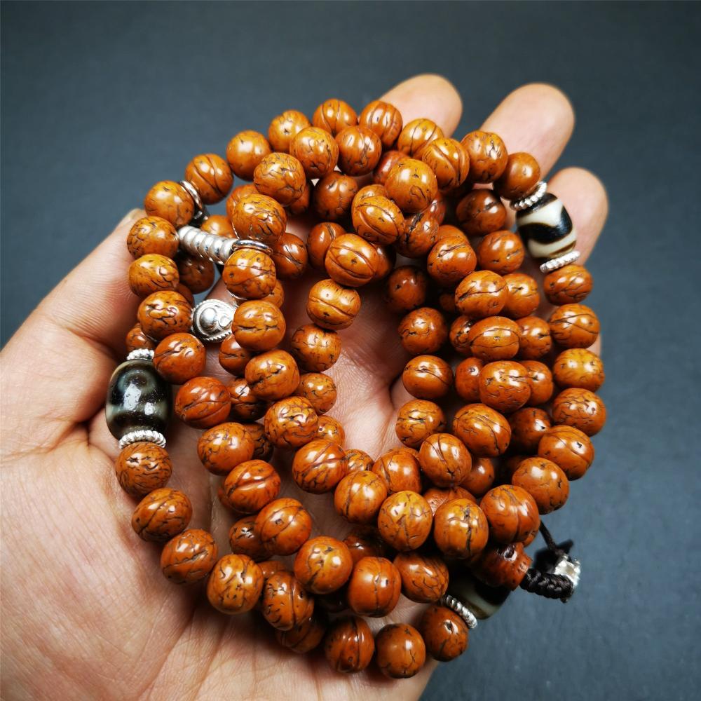 Bodhi Seed Mala,40" - Tibetan Buddhist mala beads, view 7