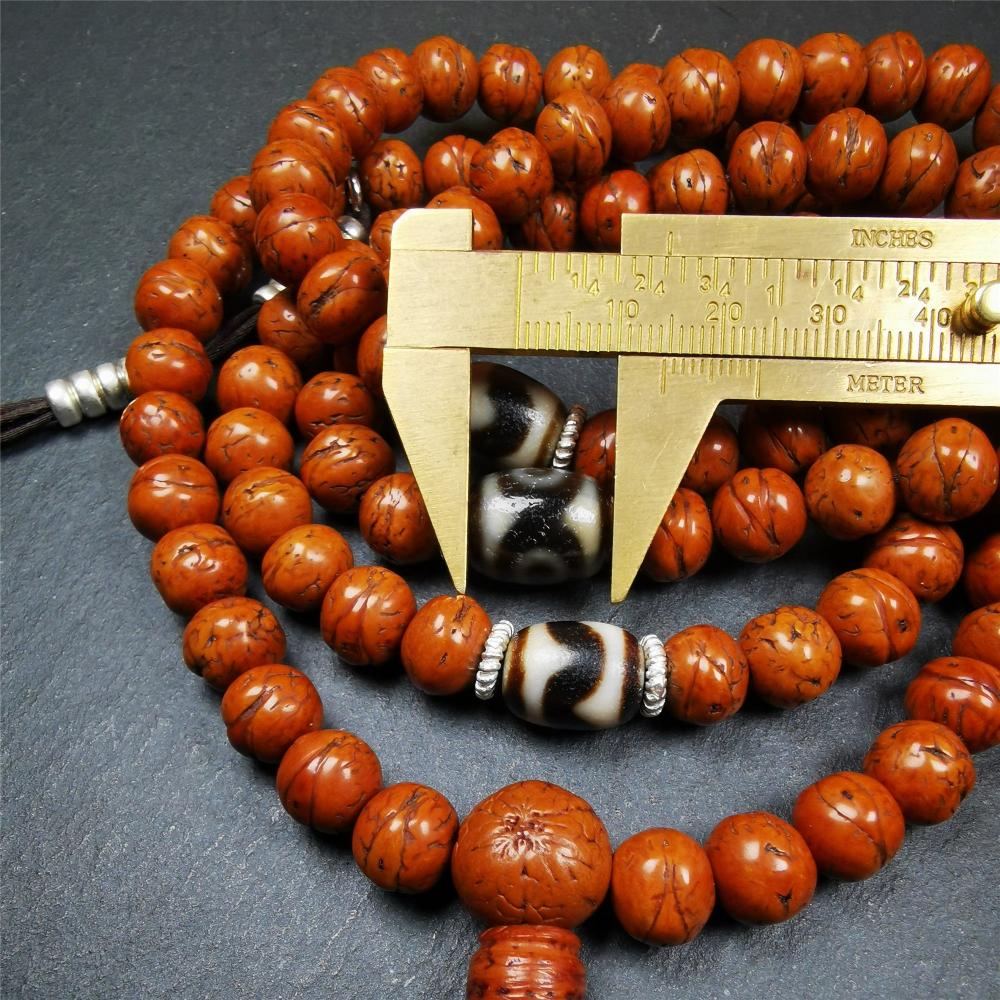 Bodhi Seed Mala,40" - Tibetan Buddhist mala beads, view 10