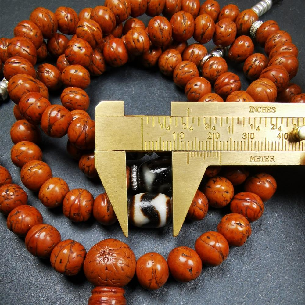 Bodhi Seed Mala,40" - Tibetan Buddhist mala beads, view 12