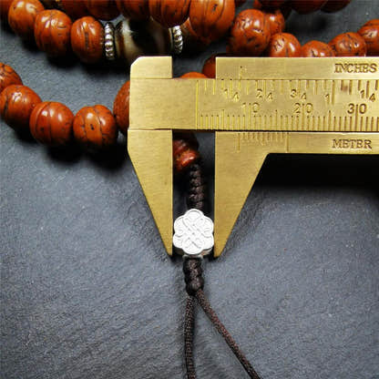Bodhi Seed Mala,40" - Tibetan Buddhist mala beads, size reference