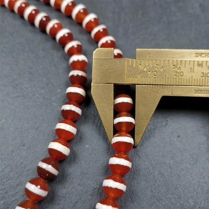 Red Agate Medicine Buddha Bhaisajyaguru Beads Mala,35" - Tibetan Buddhist mala beads, view 11