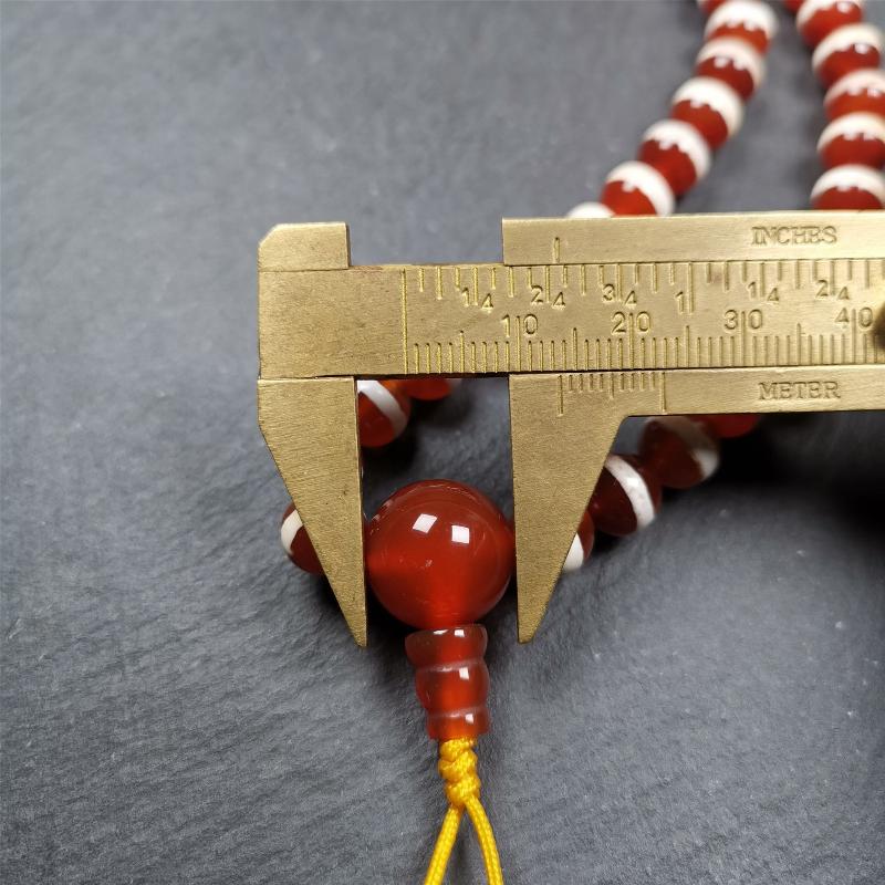 Red Agate Medicine Buddha Bhaisajyaguru Beads Mala,35" - Tibetan Buddhist mala beads, view 12