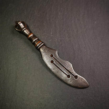 Vajra Knife 6.3" - Tibetan Buddhist vajra, detailed view