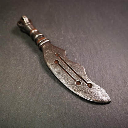Vajra Knife 6.3" - Tibetan Buddhist vajra, close-up detail