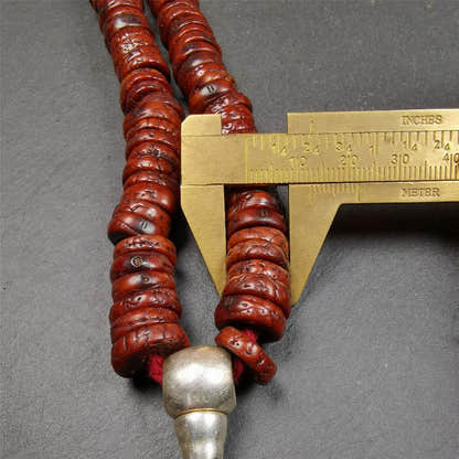 Old Bodhi Seed Mala 0.5" - Tibetan Buddhist mala beads, view 9