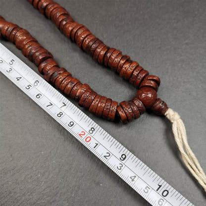 Old Bodhi Seed Mala 0.55" - Tibetan Buddhist mala beads, view 8