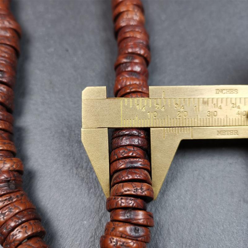Old Bodhi Seed Mala 0.55" - Tibetan Buddhist mala beads, view 9