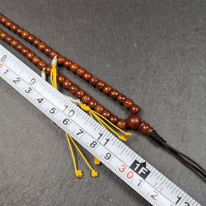 Old Lotus Seed Mala 0.24" - Tibetan Buddhist mala beads, view 8