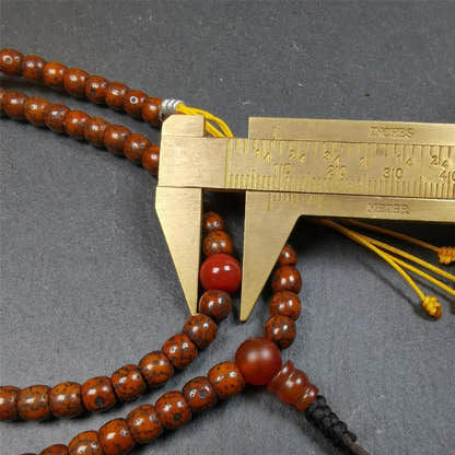 Old Lotus Seed Mala 0.24" - Tibetan Buddhist mala beads, view 9