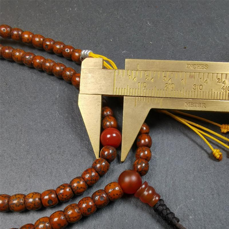 Old Lotus Seed Mala 0.24" - Tibetan Buddhist mala beads, view 9