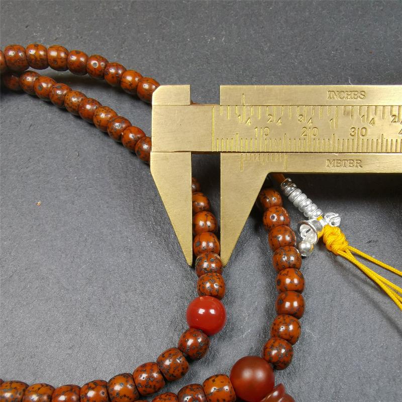 Old Lotus Seed Mala 0.24" - Tibetan Buddhist mala beads, view 10