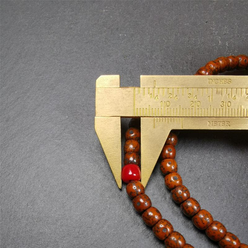 Old Lotus Seed Mala 0.24" - Tibetan Buddhist mala beads, view 11