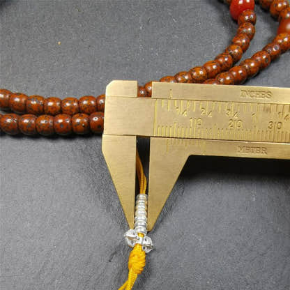 Old Lotus Seed Mala 0.24" - Tibetan Buddhist mala beads, view 12