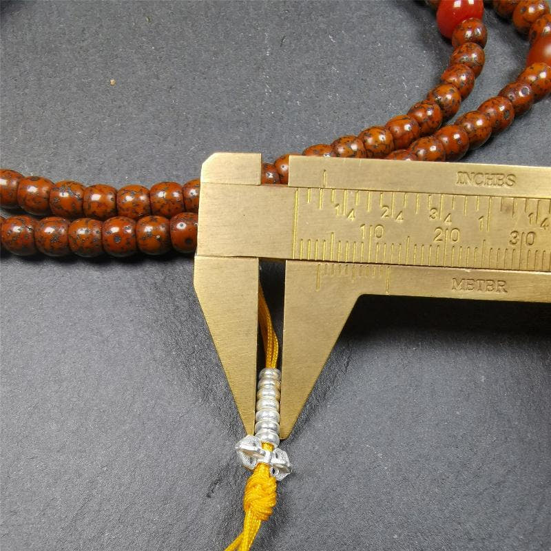 Old Lotus Seed Mala 0.24" - Tibetan Buddhist mala beads, view 12