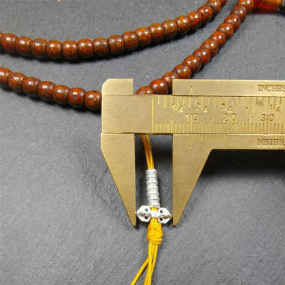 Old Lotus Seed Mala 0.24" - Tibetan Buddhist mala beads, view 13