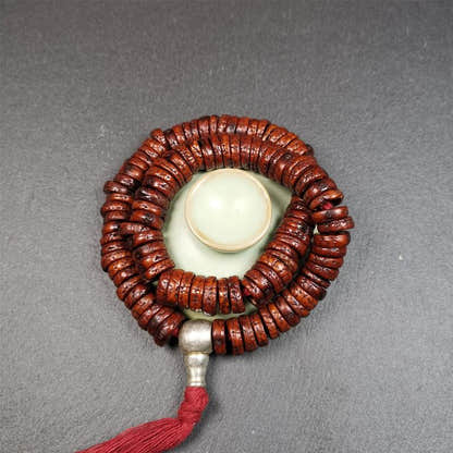 Old Bodhi Seed Mala 0.5" - Tibetan Buddhist mala beads, view 5