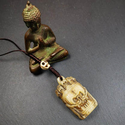 Skull Sitavana Amulet - 2.24" - Tibetan Buddhist amulet, view 5