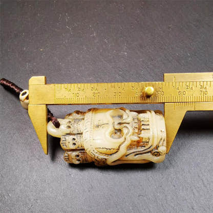 Skull Sitavana Amulet - 2.24" - Tibetan Buddhist amulet, size reference