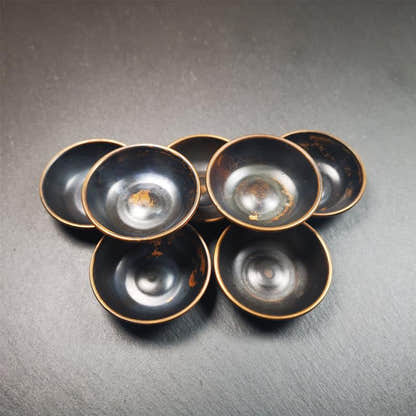 Small Water Offering Bowls Set 1.89" - Tibetan Buddhist art, view 6