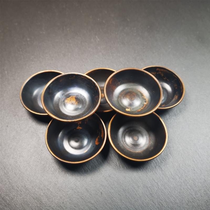 Small Water Offering Bowls Set 1.89" - Tibetan Buddhist art, view 6