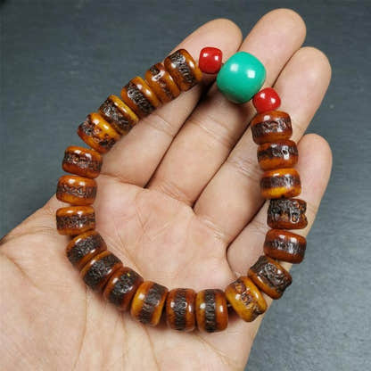 7.5" Yak Bone Wrist Mala - Tibetan Buddhist mala beads, view 6