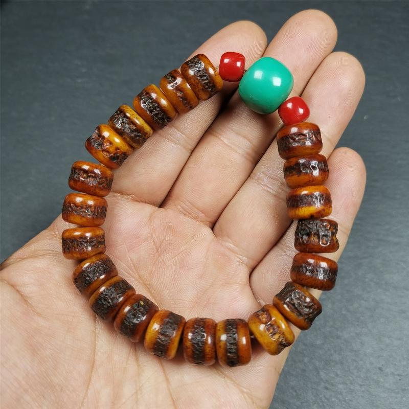 7.5" Yak Bone Wrist Mala - Tibetan Buddhist mala beads, view 6